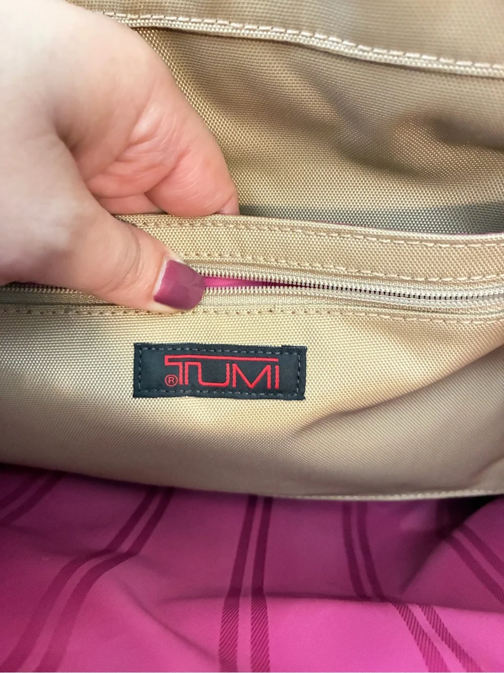Tumi Beige Messenger Laptop Travel Ballistic Bag Unisex